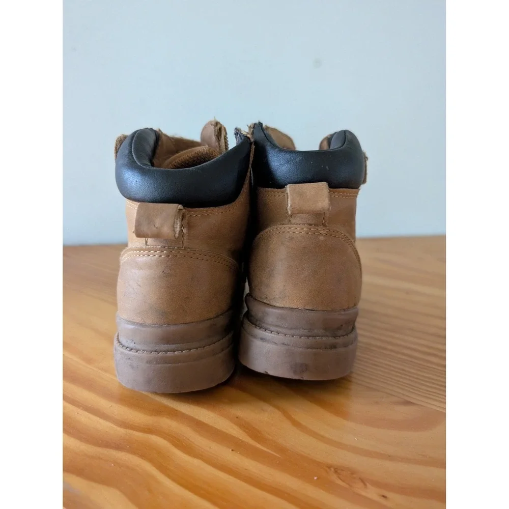 Wonder Nation Boys Tan Work Boots Size 12 Ankle Zip Lug Sole BTWN42CA042